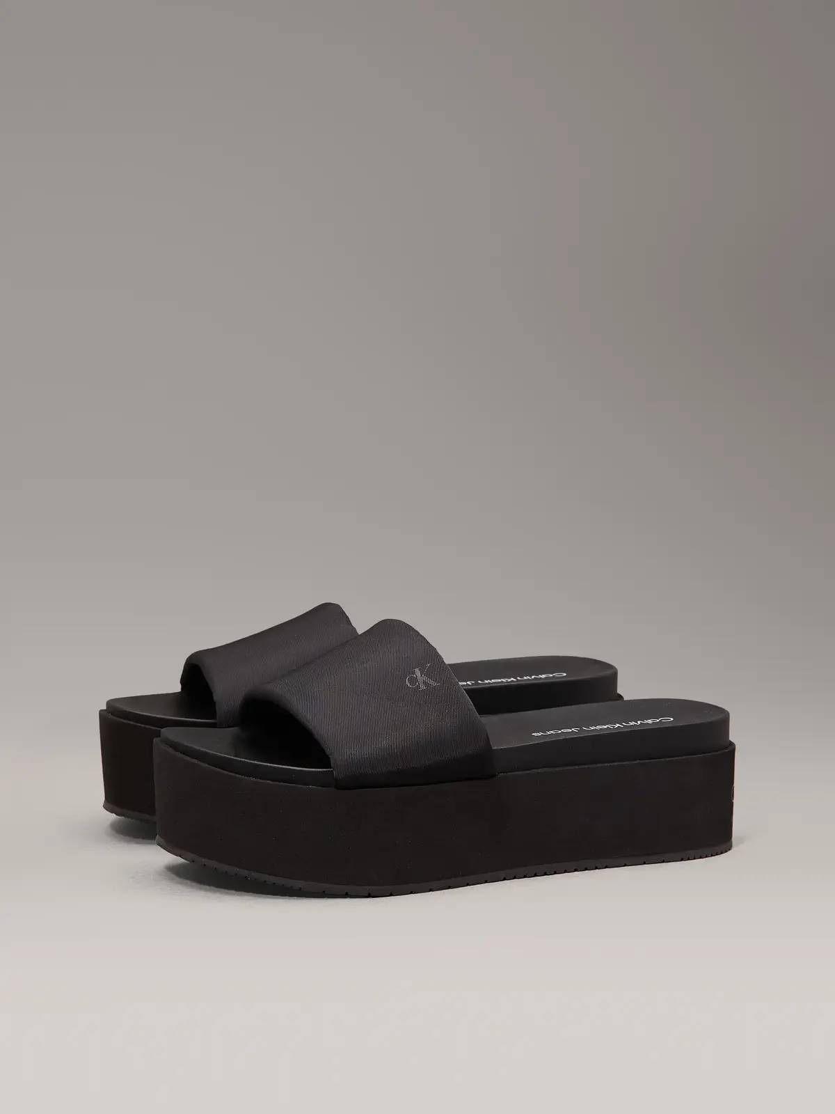 Calvin Klein FLATFORM SANDAL SLID, 0GJ Siyah Kadın Terlik