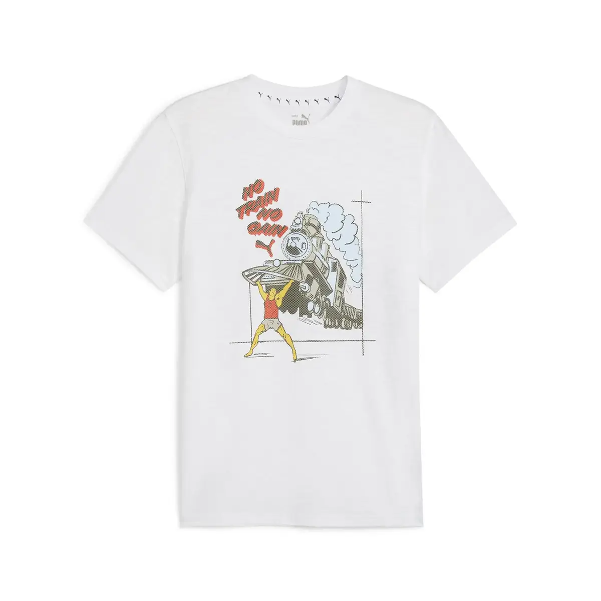 Puma Mens No Train No Gain Tee Beyaz Erkek T-Shirt