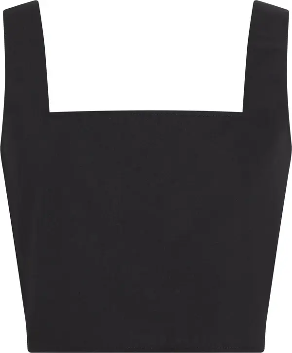 Calvin Klein SOFT LINEN TOP Kadın Siyah Gömlek