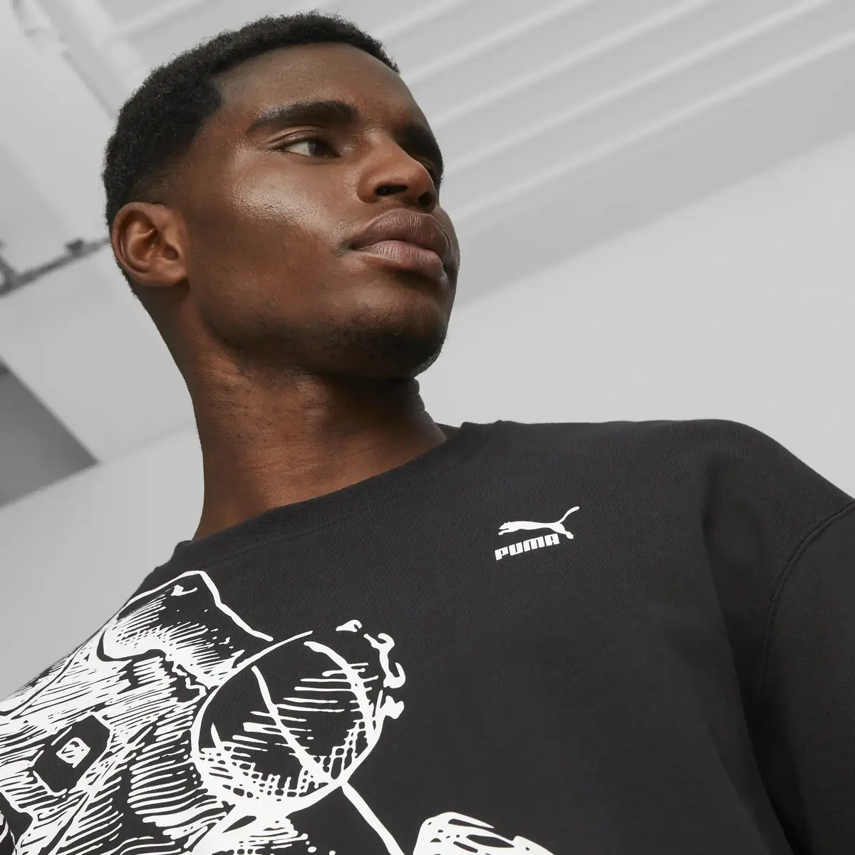 Puma PUMA X JOSHUA VIDES Crew Siyah Erkek Sweatshirt