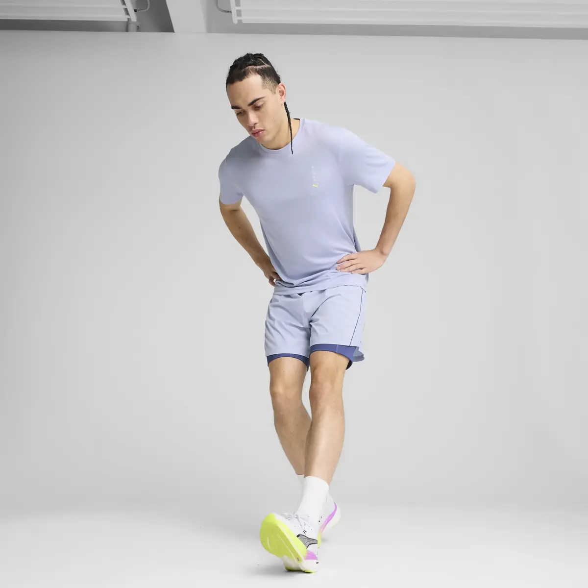 PUMA GRAPHICS RUNNING ILLUSTRATIO Mavi Erkek T-Shirt