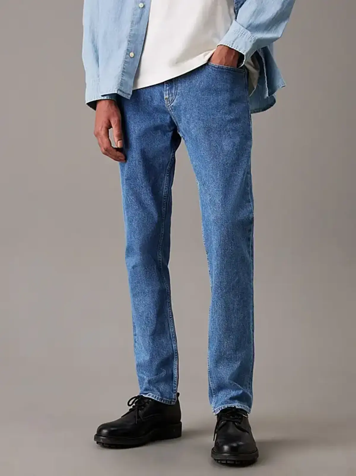 Calvin Klein Slim Straight Mavi Erkek Pantolon