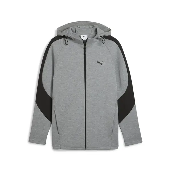 Puma EVOSTRIPE Core FZ Hoodie Gri Erkek Fermuarlı Üst