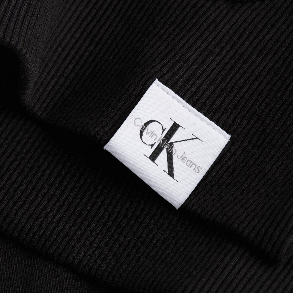 Calvin Klein RIB MIX TAB HOODIE Kadın Siyah Hoodie