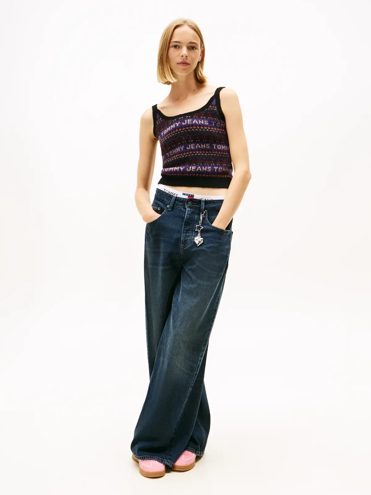 Tommy Hilfiger TJW FAIRISLE CAMI, BDS Siyah Kadın Triko