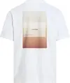 Calvin Klein OVERLAY PRINT T-SHIR, YAF Beyaz Erkek T-Shirt & Polo