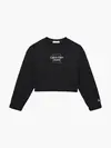 Calvin Klein METALLIC BOX LOGO SW Kadın Siyah Sweatshirt