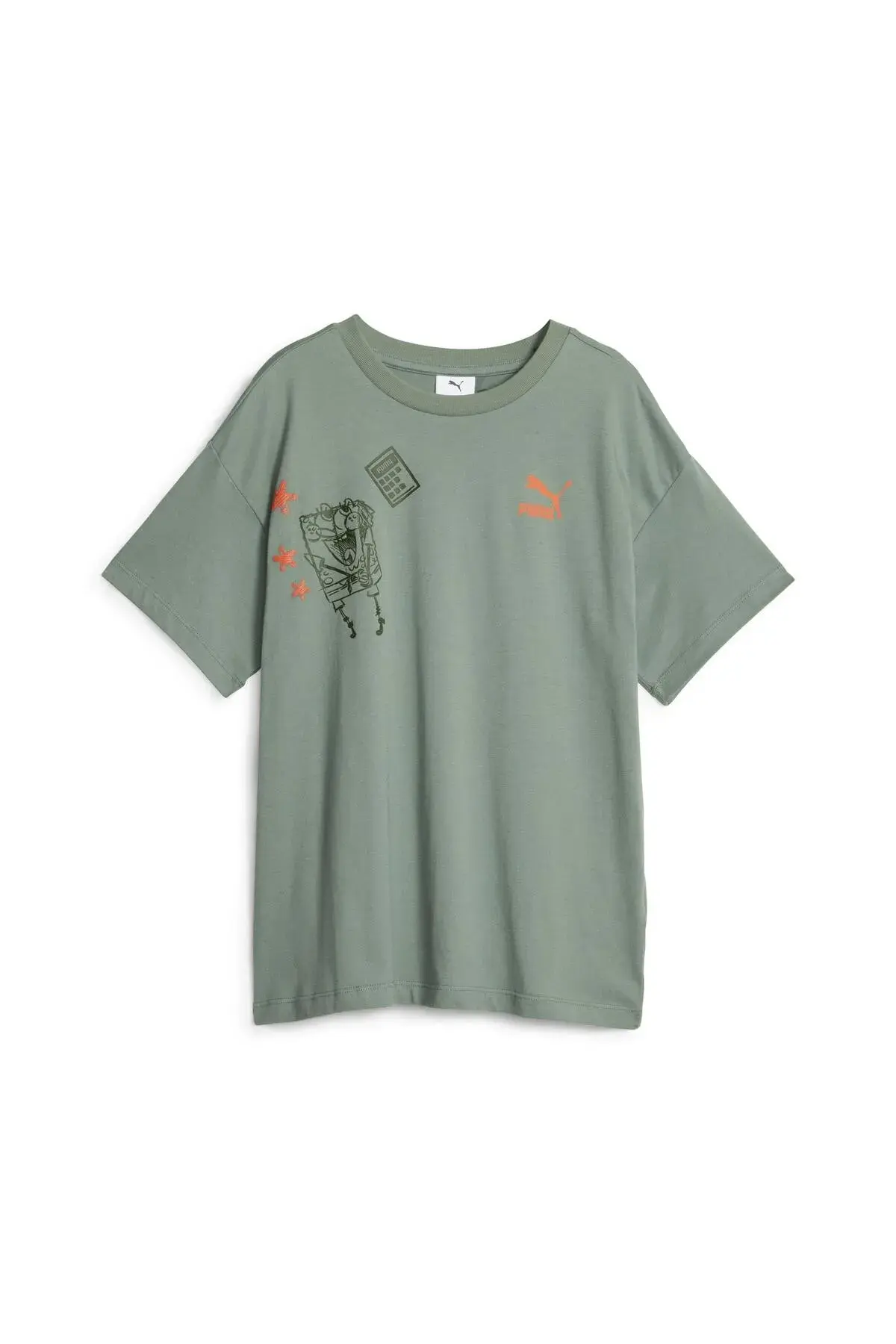 Puma X SPONGEBOB Graphic Tee Yeşil Unisex T-Shirt