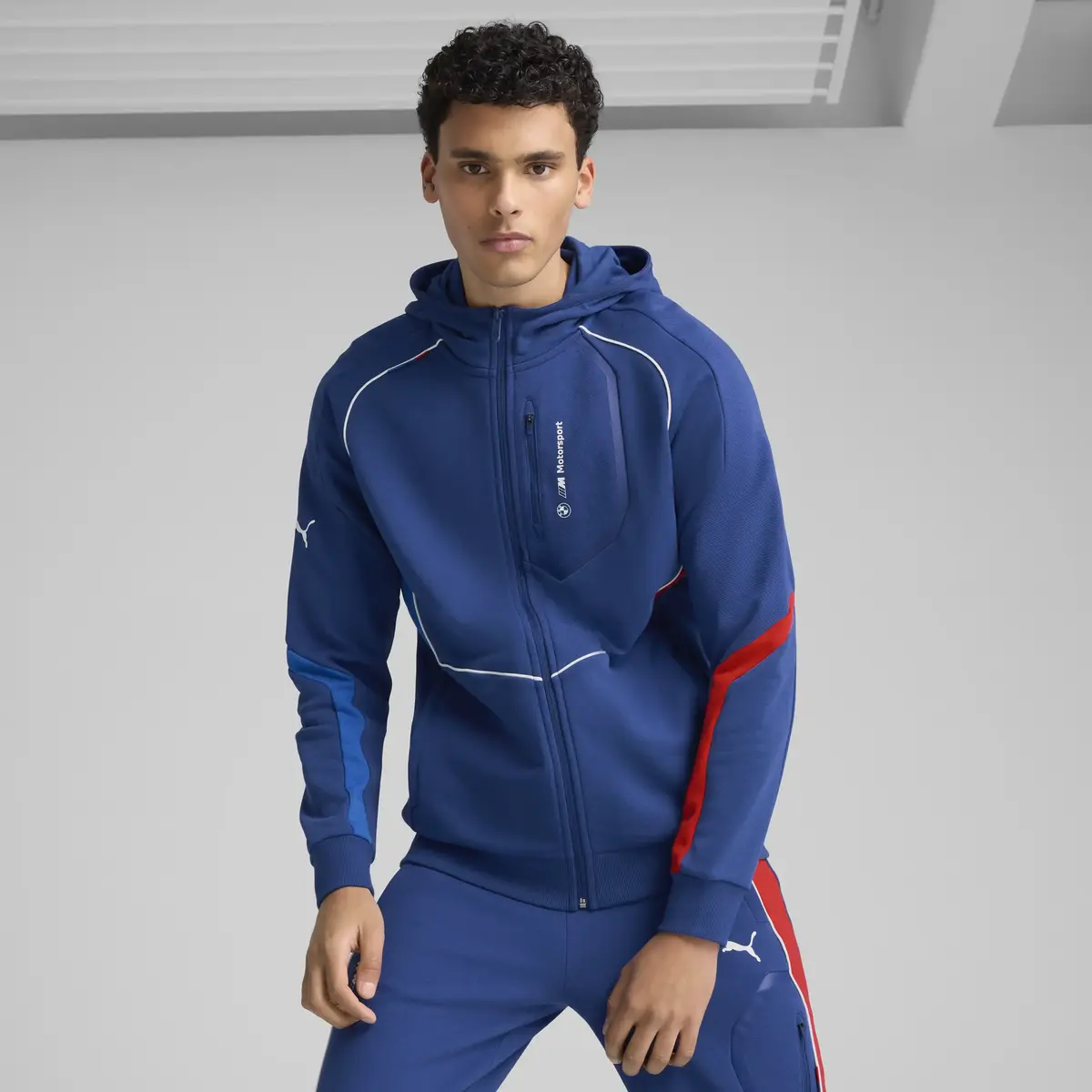 Puma BMW MMS HOODED SWEAT JACKET Mavi Erkek Sweatshirt