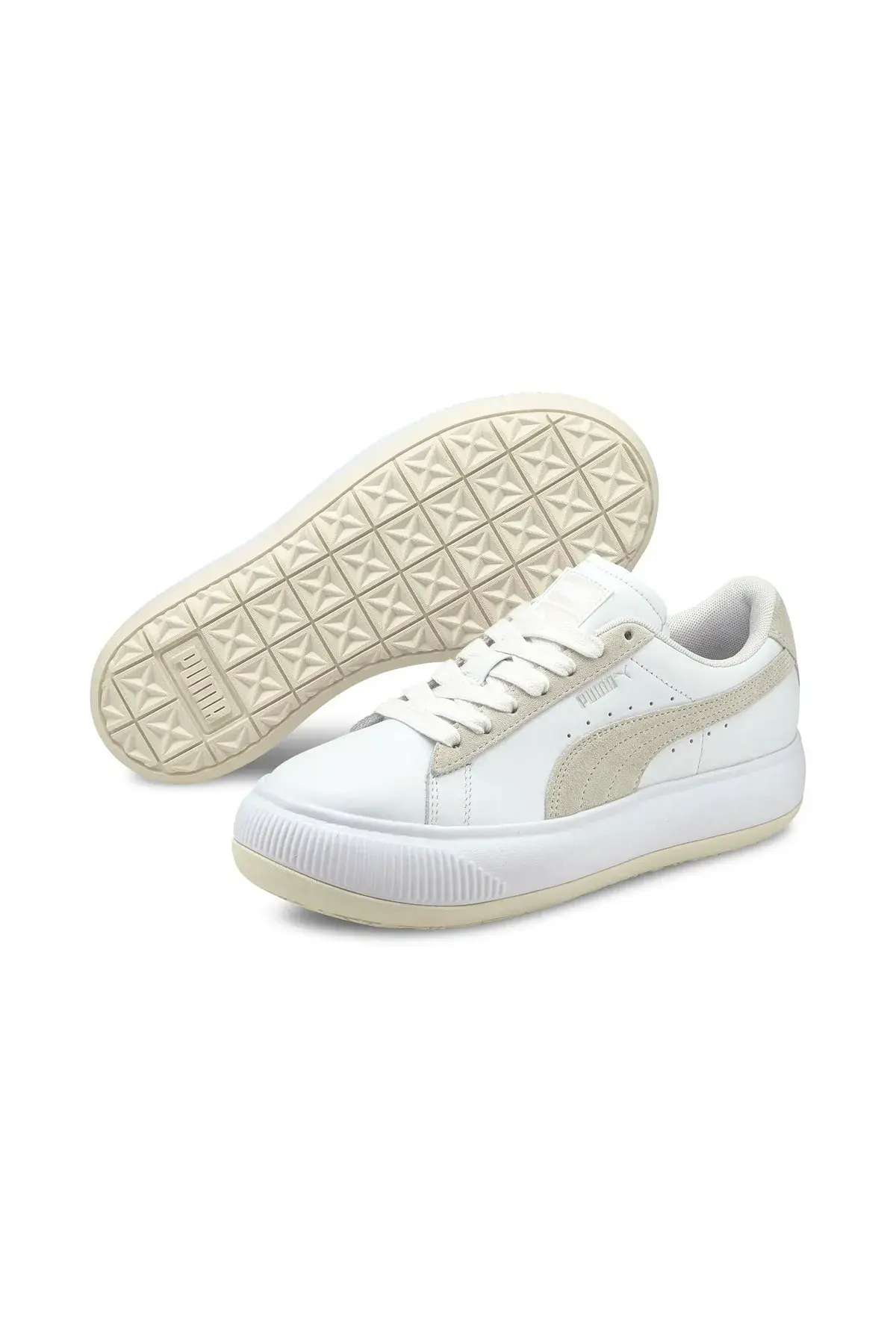 Puma Suede Mayu Mix Wn S Beyaz-Gri Kadın Günlük Spor Ayakkabı