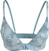 Calvin Klein FIXED TRIANGLE-RP-PR Kadın Mavi Bikini Üstü