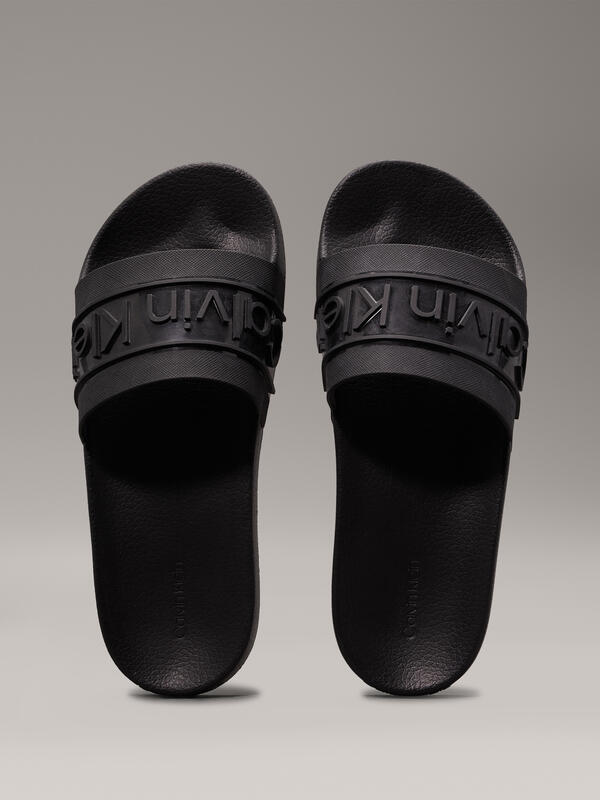 Calvin Klein SLIDE TPU SAFFIANO Kadın Siyah Terlik