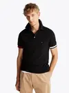 Tommy Hilfiger FLAG CUFF SLIM POLO, BDS Siyah Erkek T-Shirt & Polo