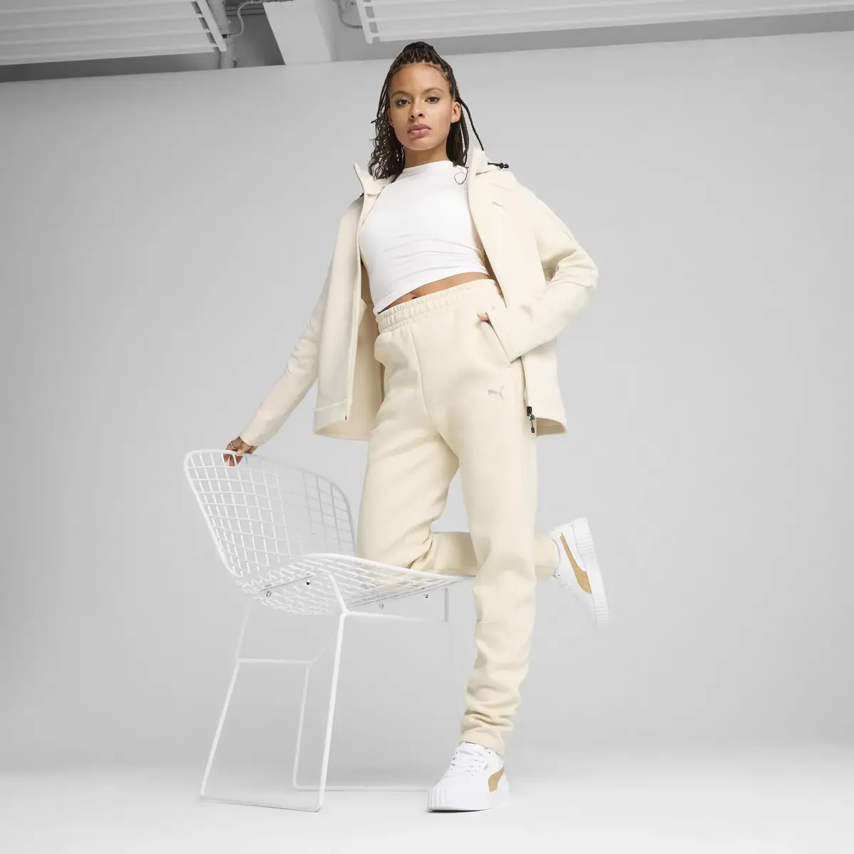 PUMA EVOSTRIPE Sweatpants Bej Kadın Eşofman Altı