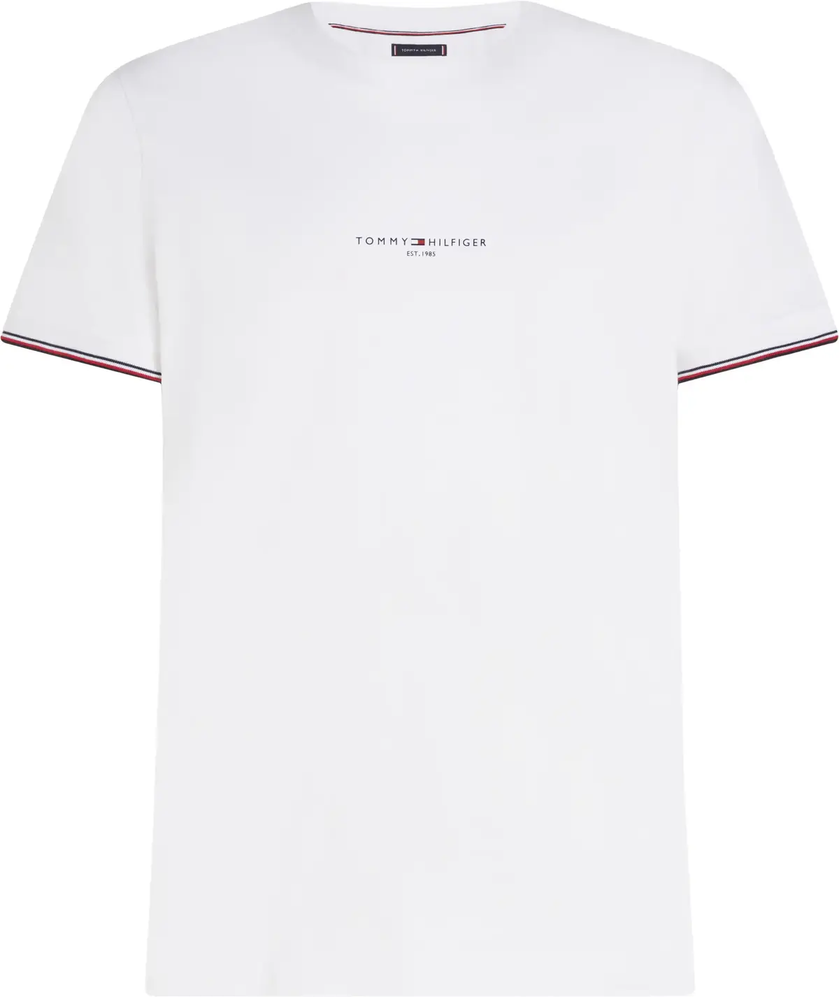 Tommy Hilfiger TOMMY LOGO TIPPED TE, YBR Beyaz Erkek T-Shirt & Polo