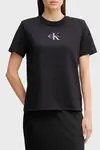 Calvin Klein SS 20s CLASSIC LOGO TEE Siyah Kadın Tişört