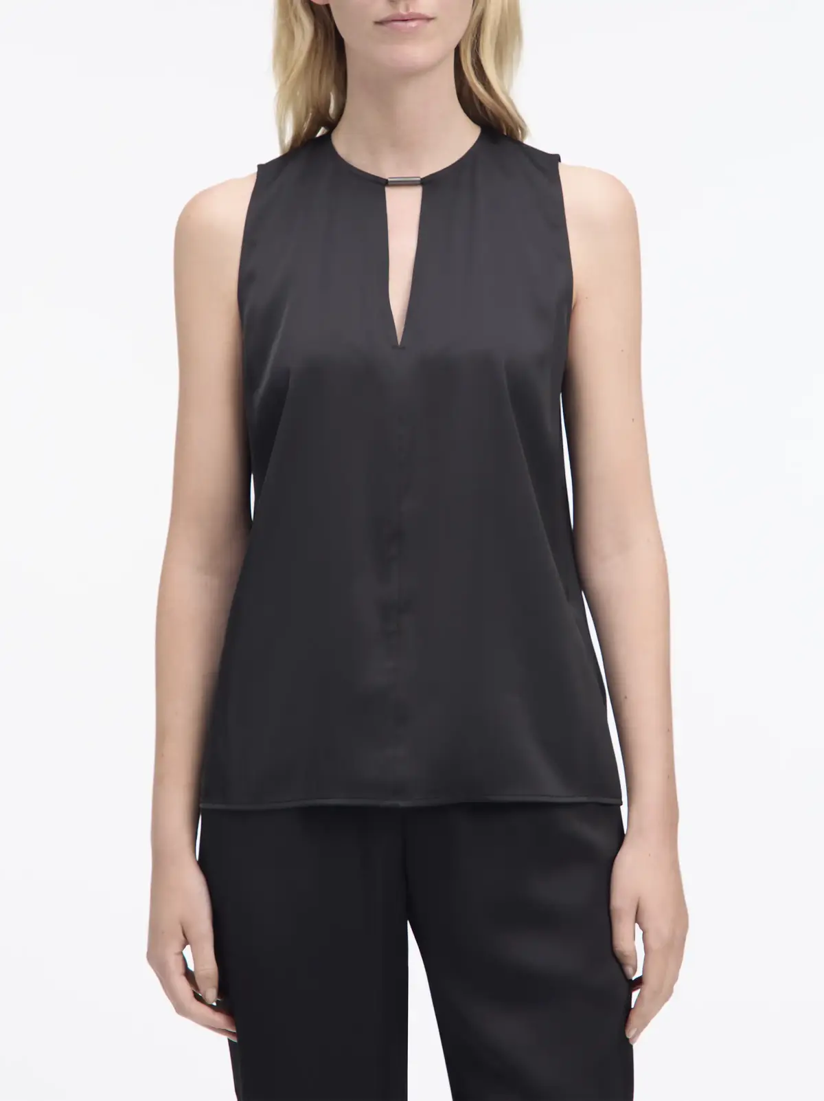 Calvin Klein DRAPEY SATIN NS META, BEH Siyah Kadın Gömlek