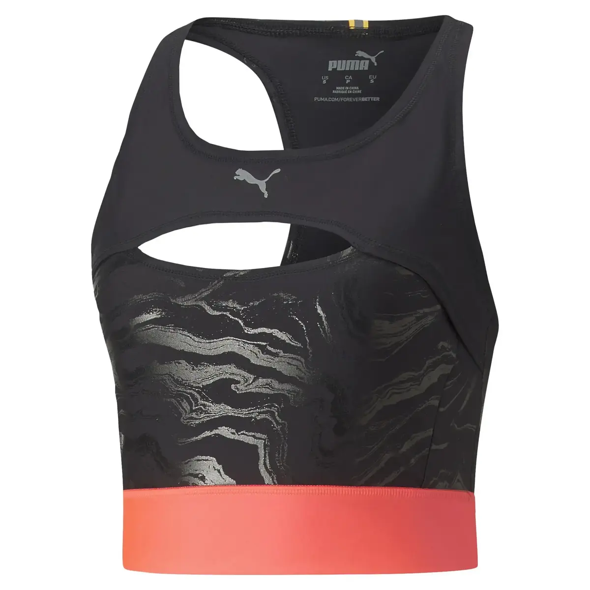Puma Run Ultraform Aop Crop Tank Siyah Kadın Crop Koşu / Performans Üst