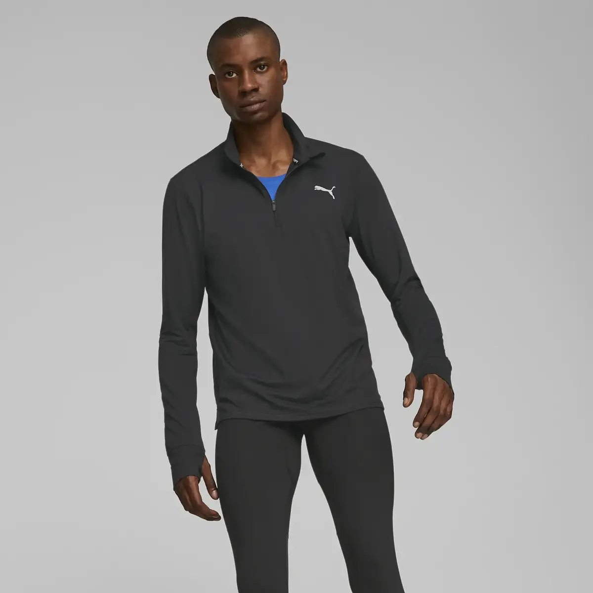 Puma RUN FAVORITE 1/4 ZIP M Siyah Erkek T-Shirt