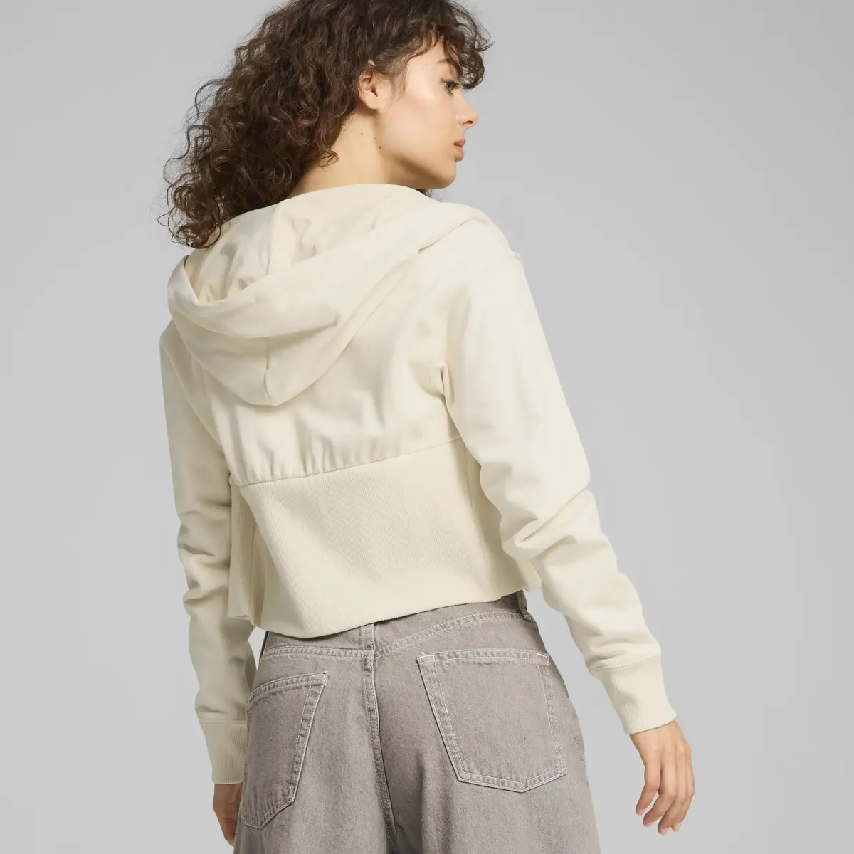 Puma DARE TO Cropped Hoodie Bej Kadın Hoodie