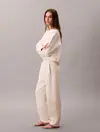 Calvin Klein Quilted Fleece Lounge Bej Kadın Eşofman Altı
