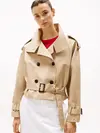 Tommy Hilfiger COTTON CROP TRENCH, AEG Bej Kadın Ceket