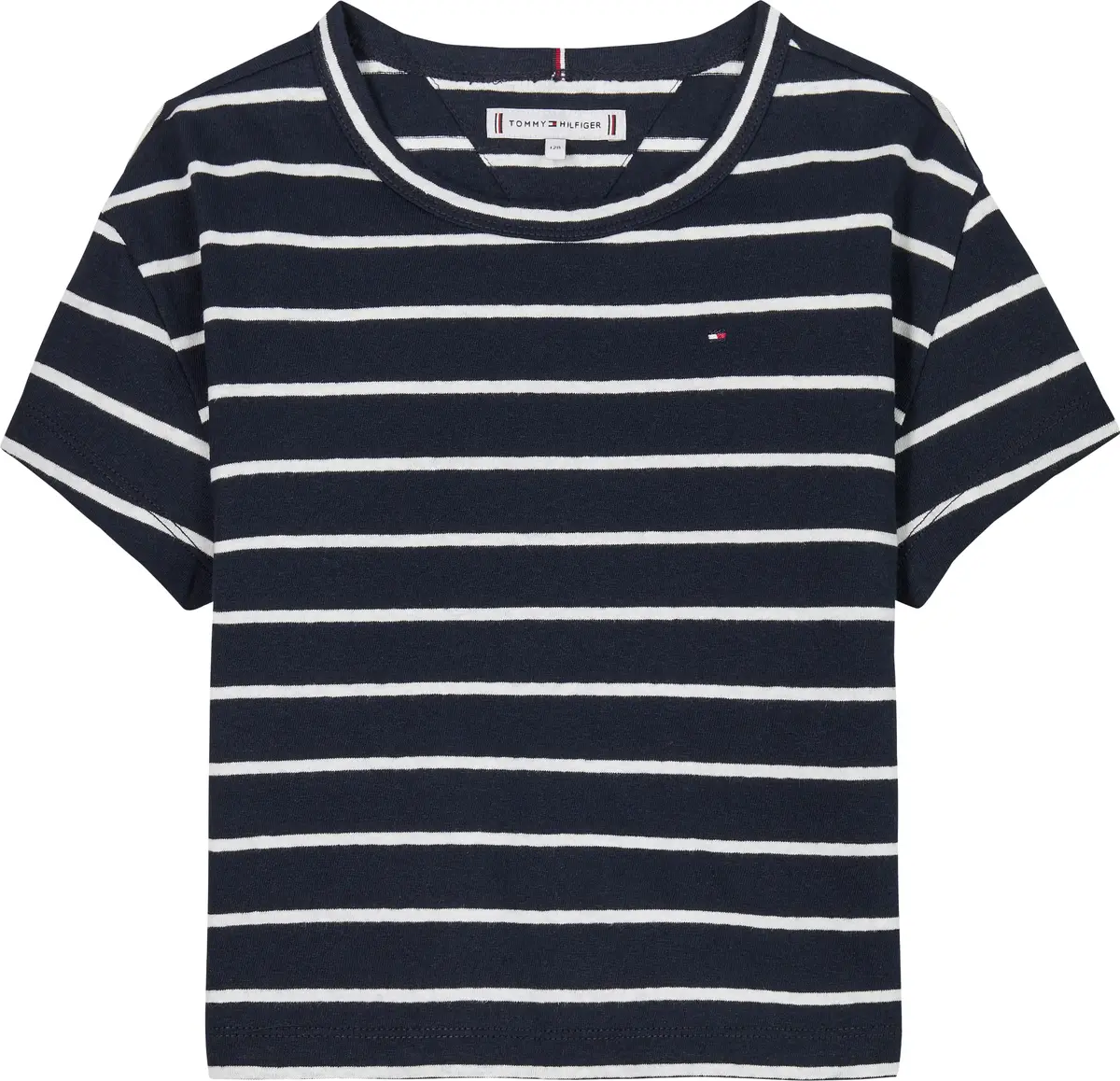 Tommy Hilfiger LINEN TEE SS, C1G Lacivert Kız Çocuk T-Shirt & Polo