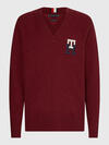 Tommy Hilfiger MONOGRAM WOOL SWEATE Kadın Bordo Kazak