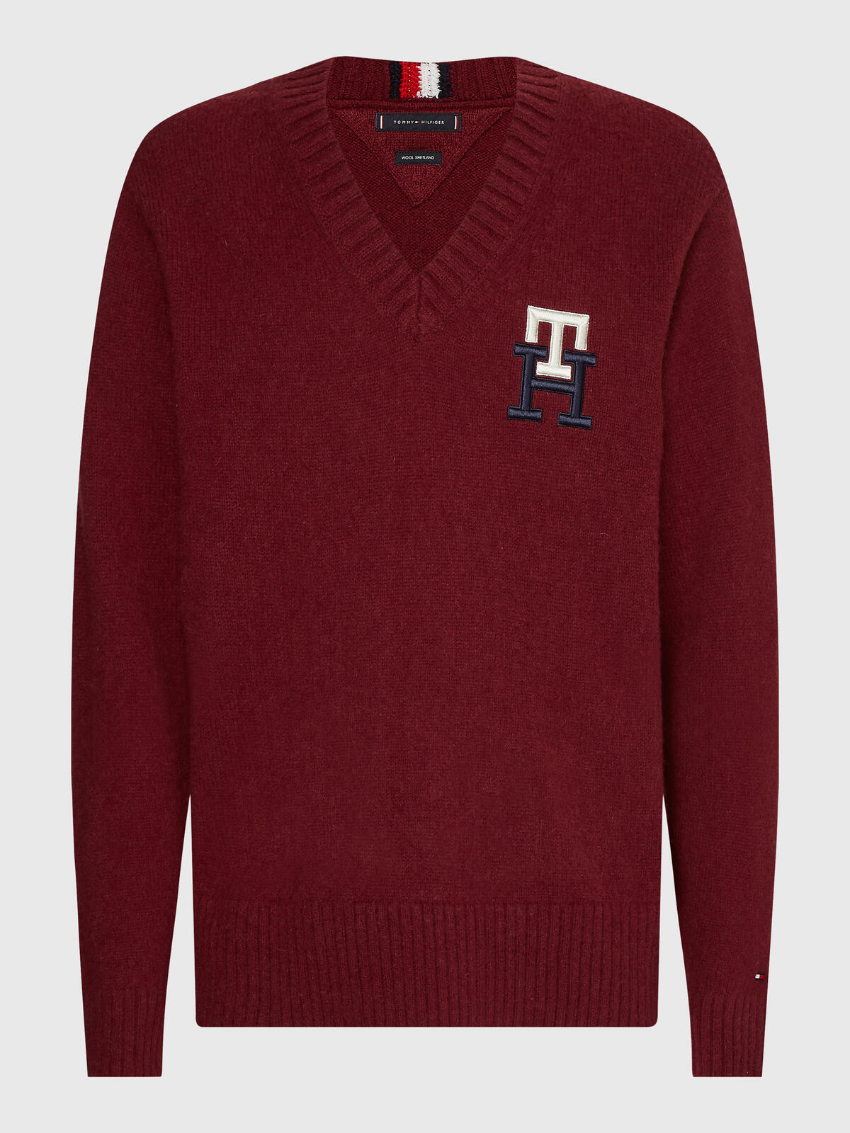 Tommy Hilfiger MONOGRAM WOOL SWEATE Kadın Bordo Kazak