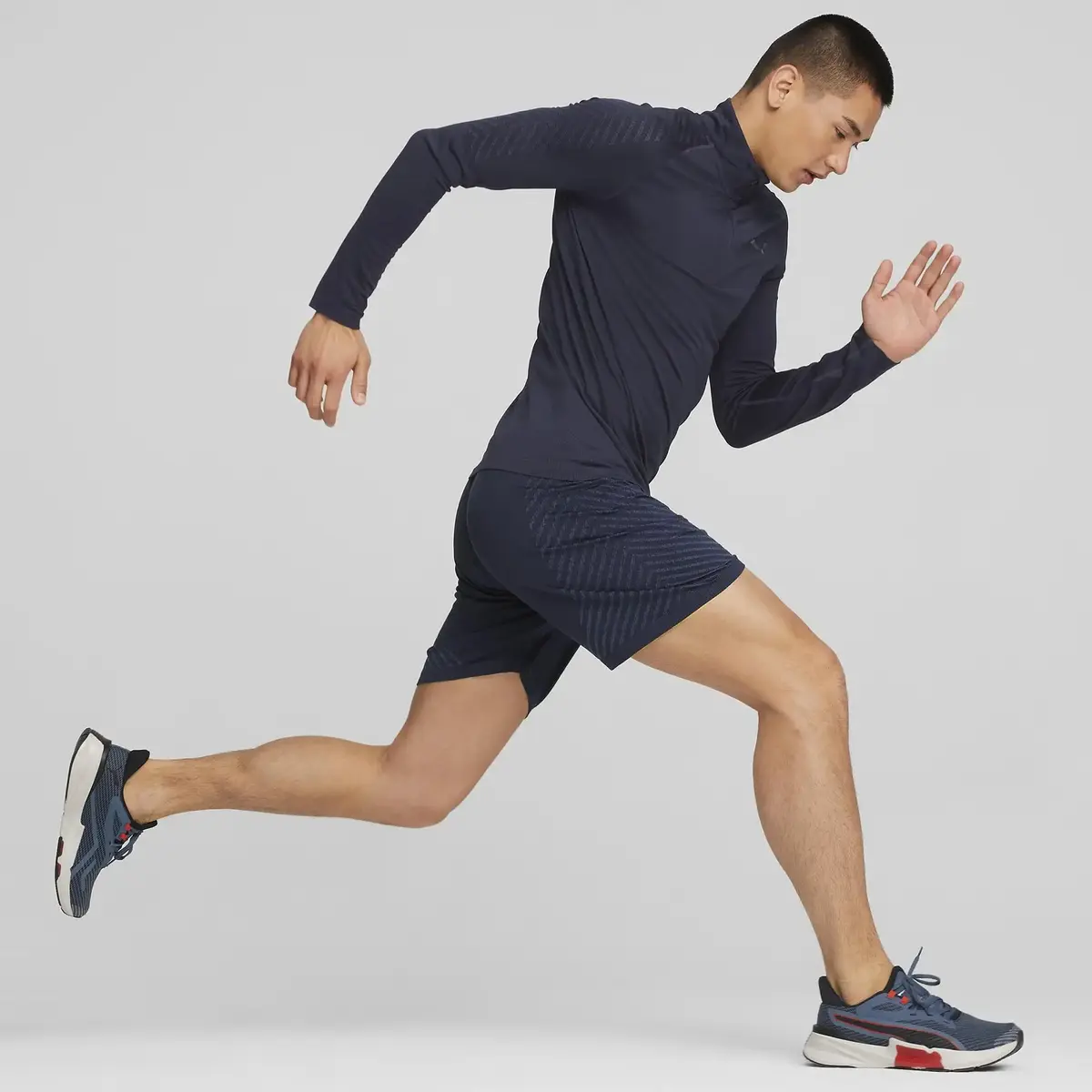 Puma Formknıt Seamless 1/2 Zıp Lacivert Erkek Yarım Fermuarlı Spor Üst