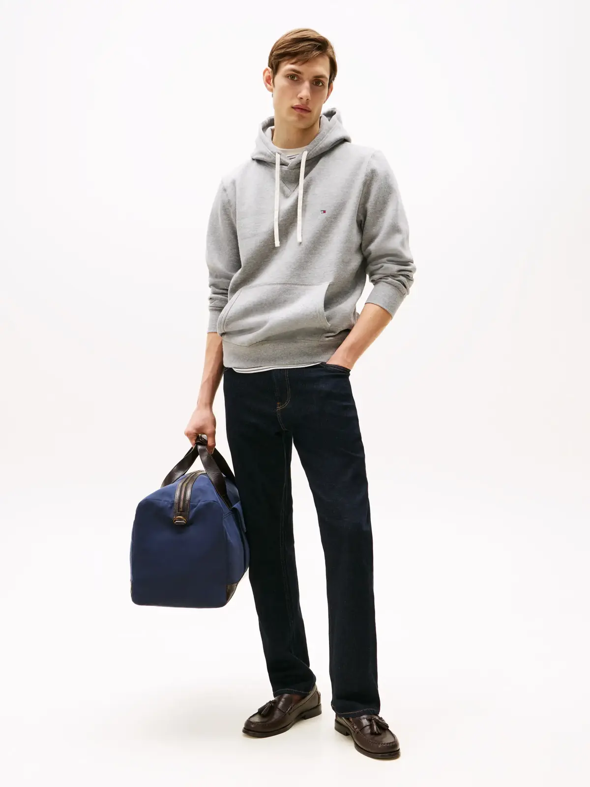 Tommy Hilfiger ESSENTIAL FLEECE HOO Erkek Gri Sweatshirt