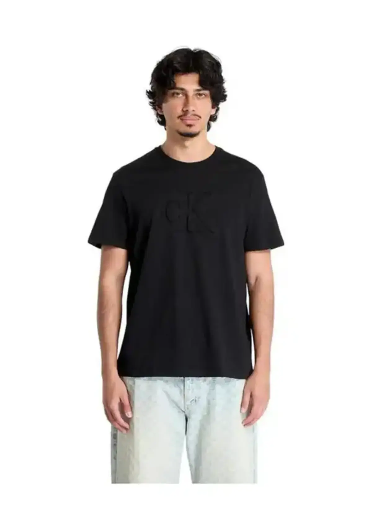 Calvin Klein SS 20s CK DEBOSS MONO GRAPHIC TE Siyah Erkek Tişört