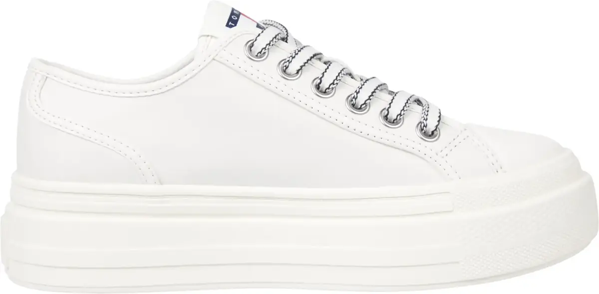 Tommy Hilfiger TJW FOXING VULC LC L, YBL Beyaz Kadın Spor Ayakkabı & Sneaker