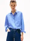 Tommy Hilfiger ESS POPLIN EASY FIT, 0X6 Mavi Kadın Gömlek