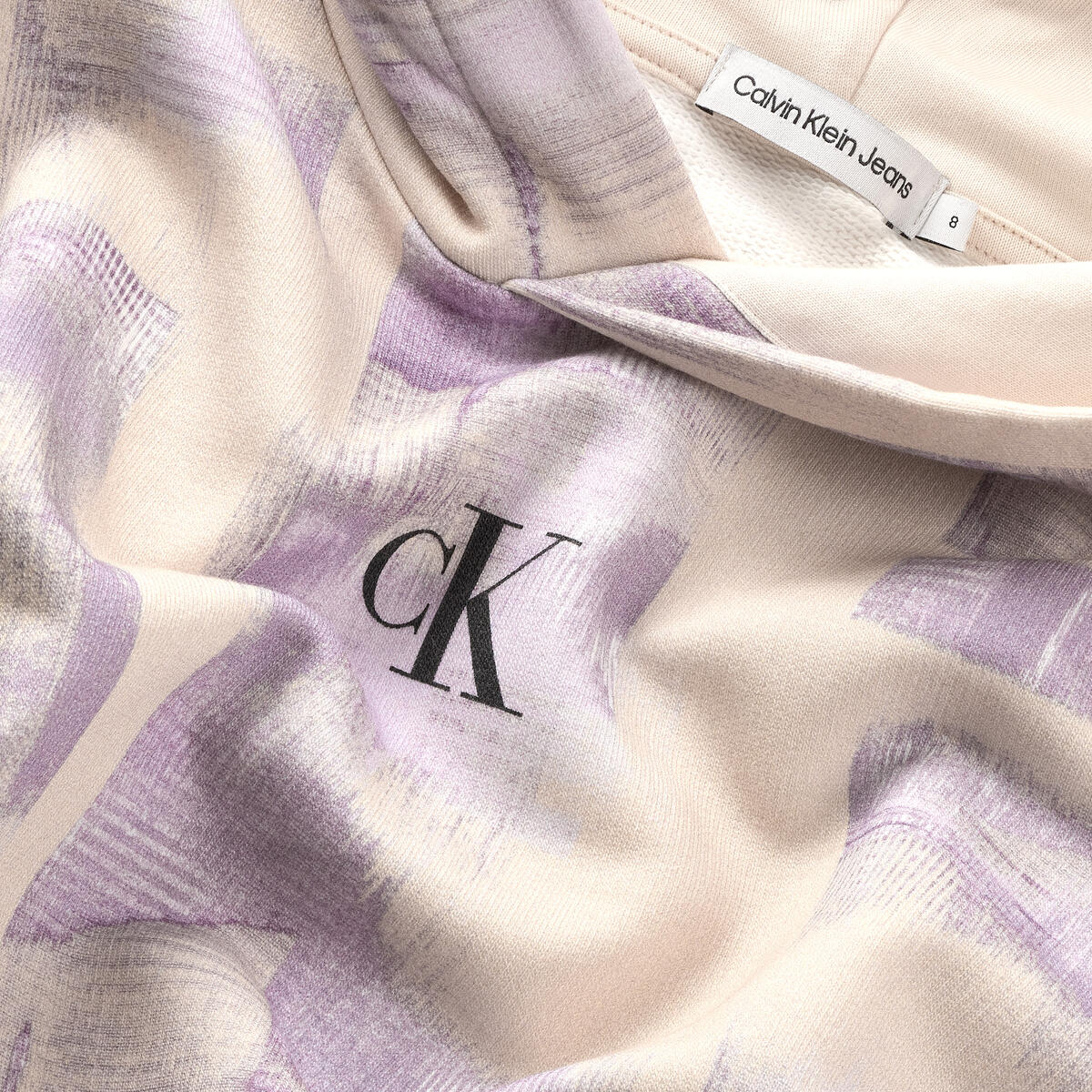 Calvin Klein BRUSH STROKE AOP HOO Kadın Bej Hoodie