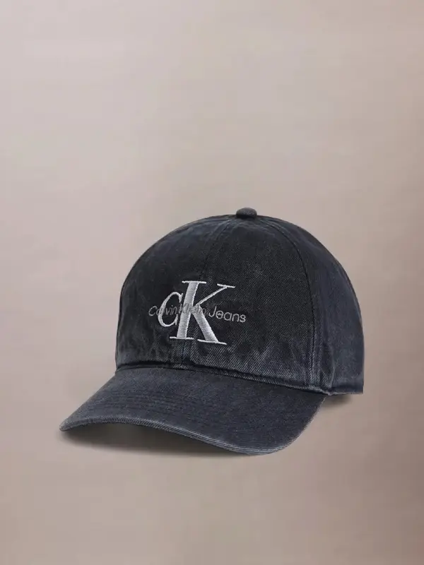Calvin Klein MONOLOGO EMBROIDERY DENIM CAP Siyah Erkek Şapka