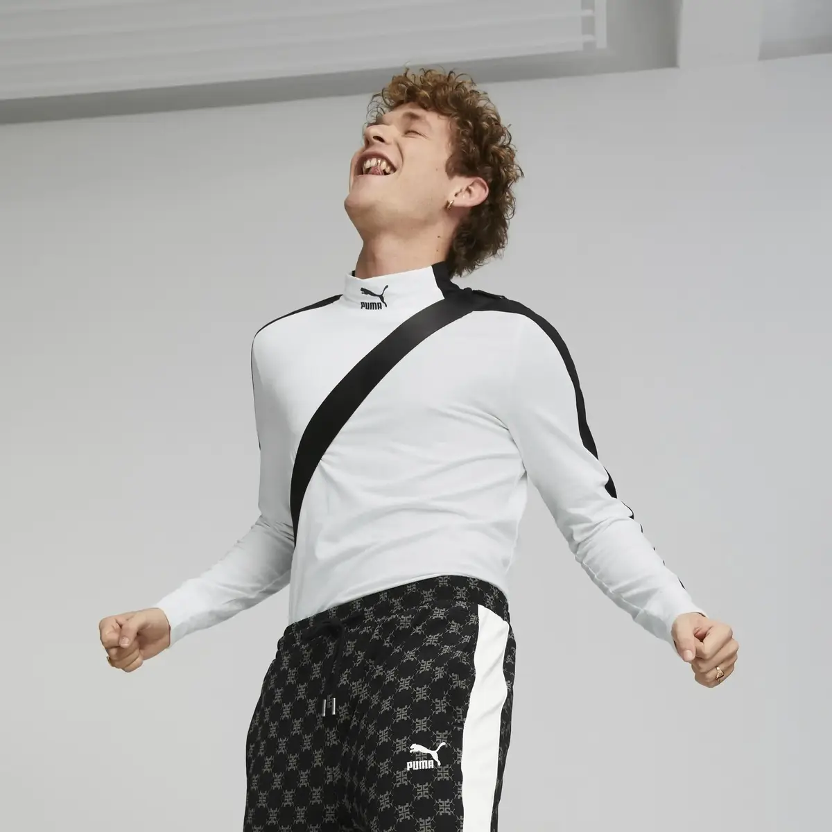 Puma T7 Mock Neck Beyaz Erkek Sweatshirt