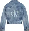 Calvin Klein CROPPED JACKET FOIL Kadın Mavi Kot Ceket
