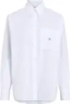 Calvin Klein WOVEN LABEL RELAXED, YAF Beyaz Kadın Gömlek