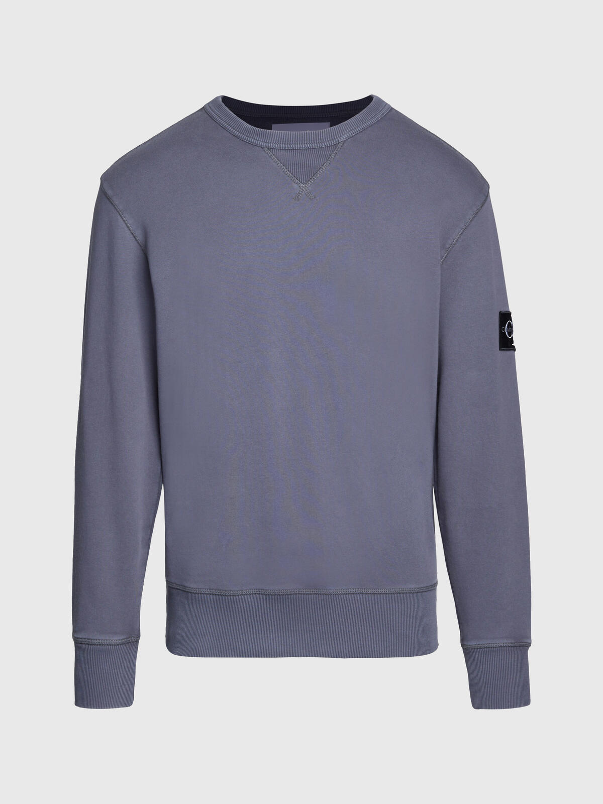 Calvin Klein WASHED BADGE CREW NE Erkek Gri Sweatshirt