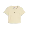 PUMA ESS Ribbed Baby Tee Sarı Kadın T-Shirt & Polo