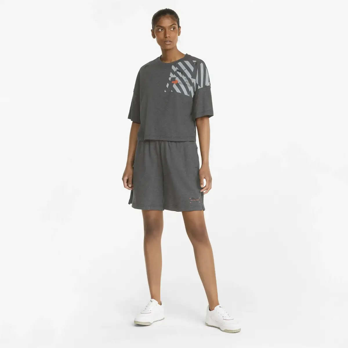 Puma RE:Collection Oversized Tee Dark Gray He Gri Kadın T-Shirt