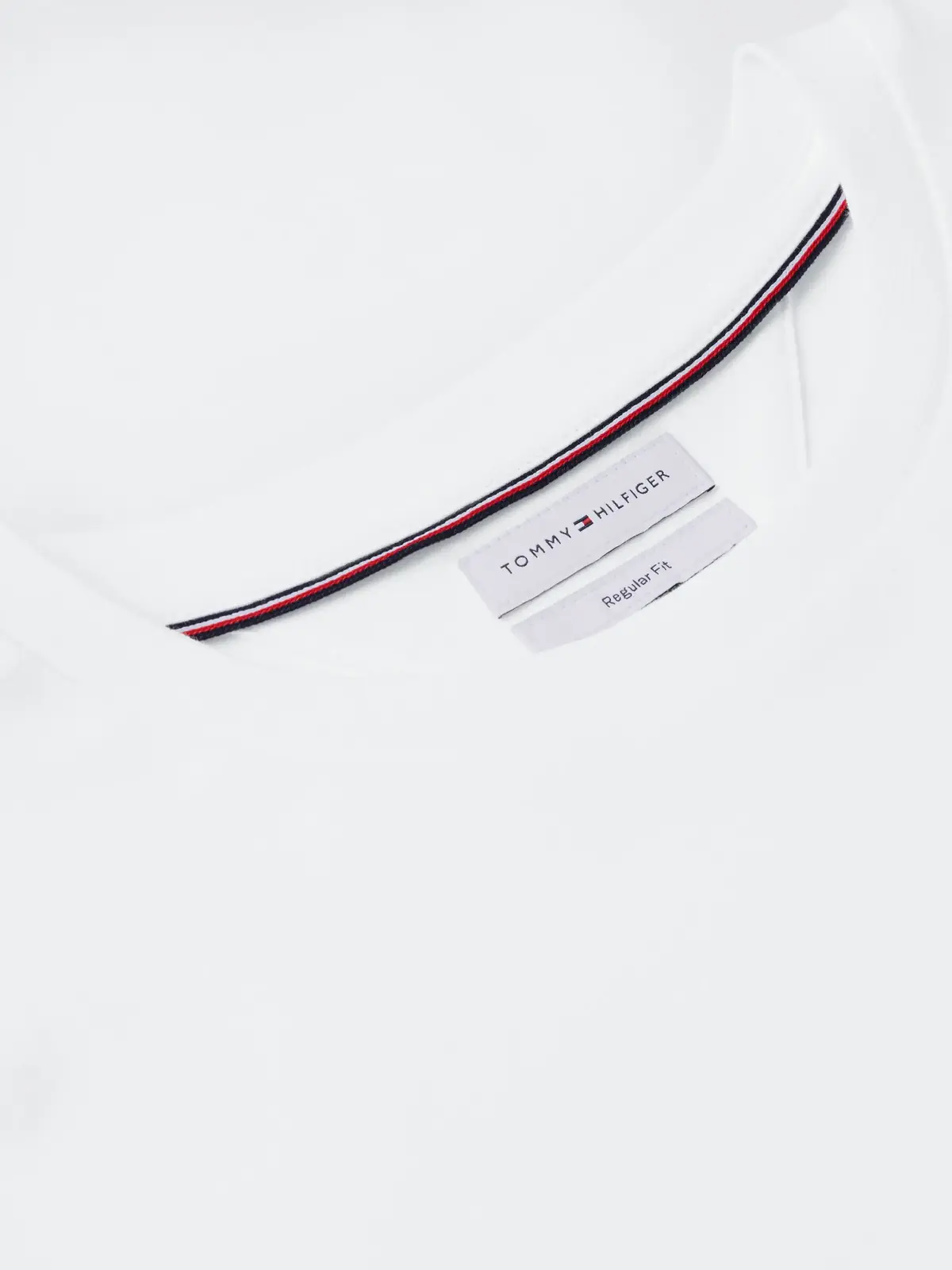 Tommy Hilfiger LIGHT INTERLOCK TEE, YBR Beyaz Erkek T-Shirt & Polo