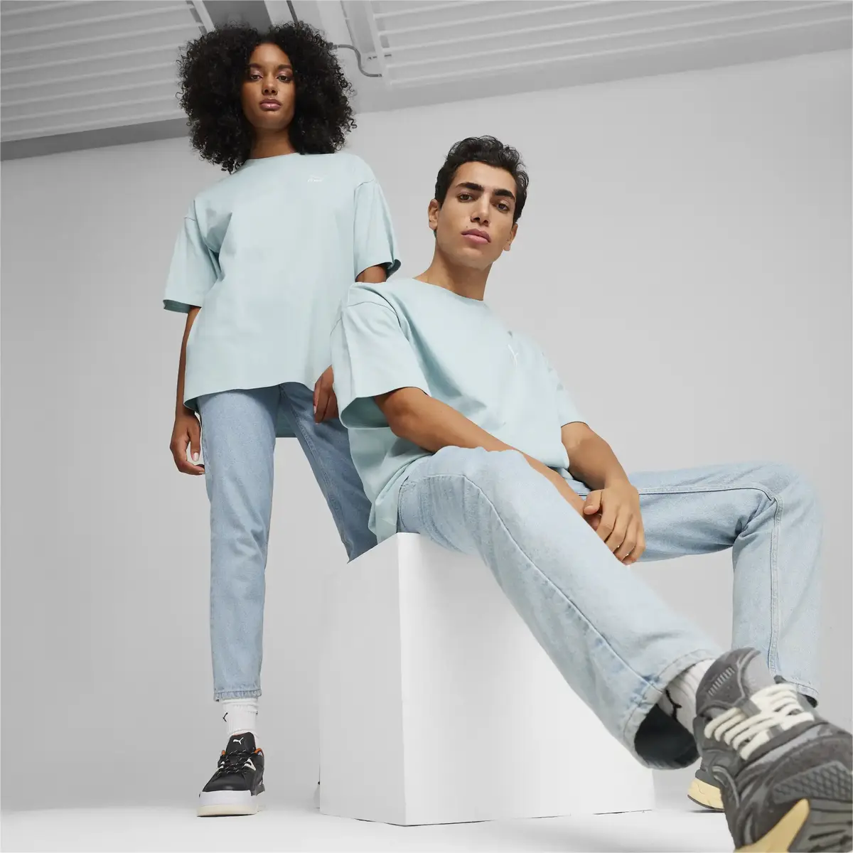 Puma BETTER CLASSICS Oversized Tee Açık Mavi Erkek T-Shirt