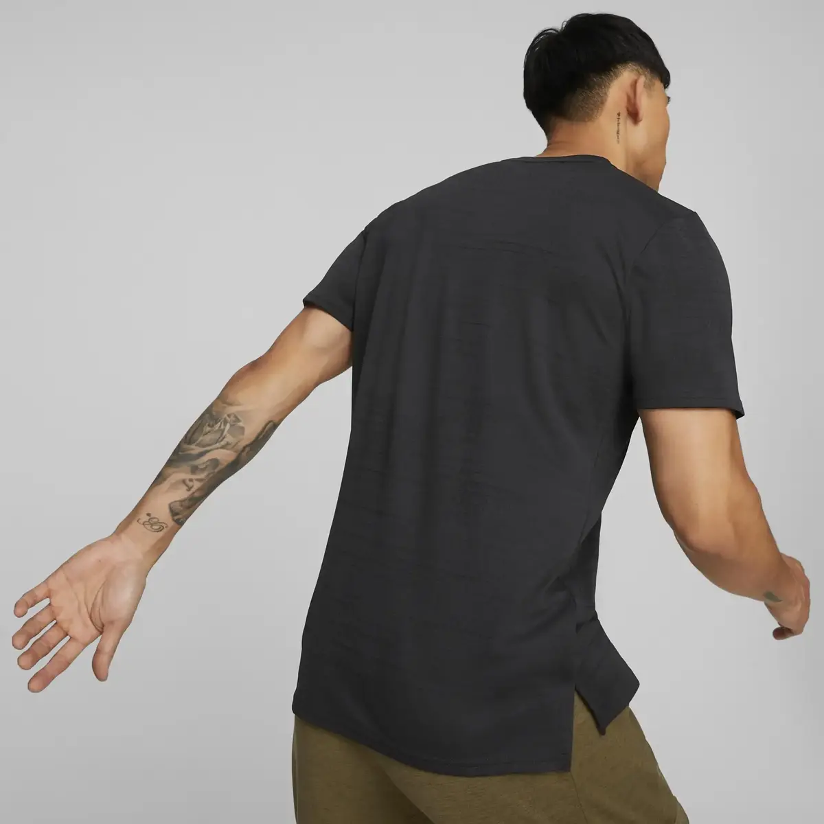 Puma Traın Jacquard Ss Tee Siyah Erkek Koşu Ve Performans T-Shirt