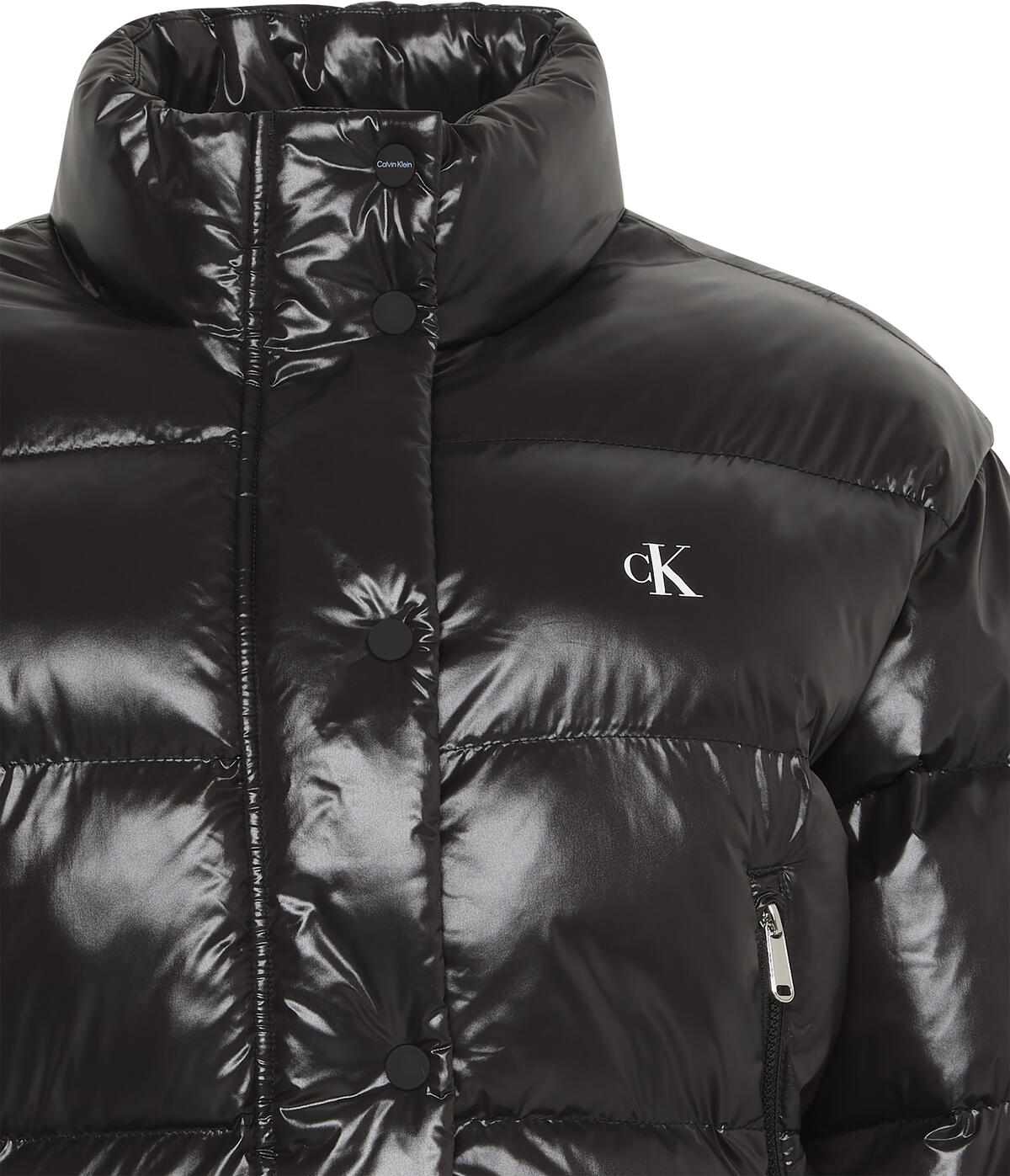 Calvin Klein SHINE CROP PUFFER JACKET Siyah Kadın Mont