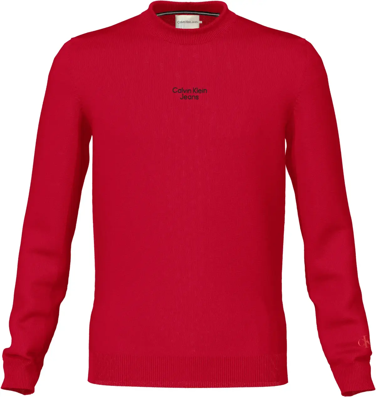 Calvin Klein STACKED LOGO CREW NE Erkek Kırmızı Kazak