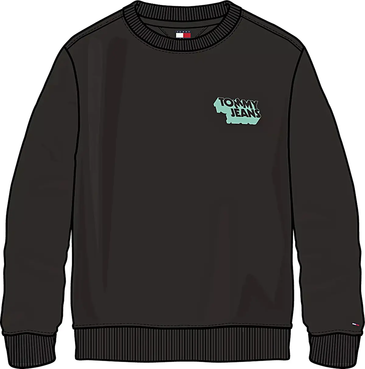 Tommy Hilfiger TJM REG STACK CREW E, BDS Siyah Erkek Sweatshirt