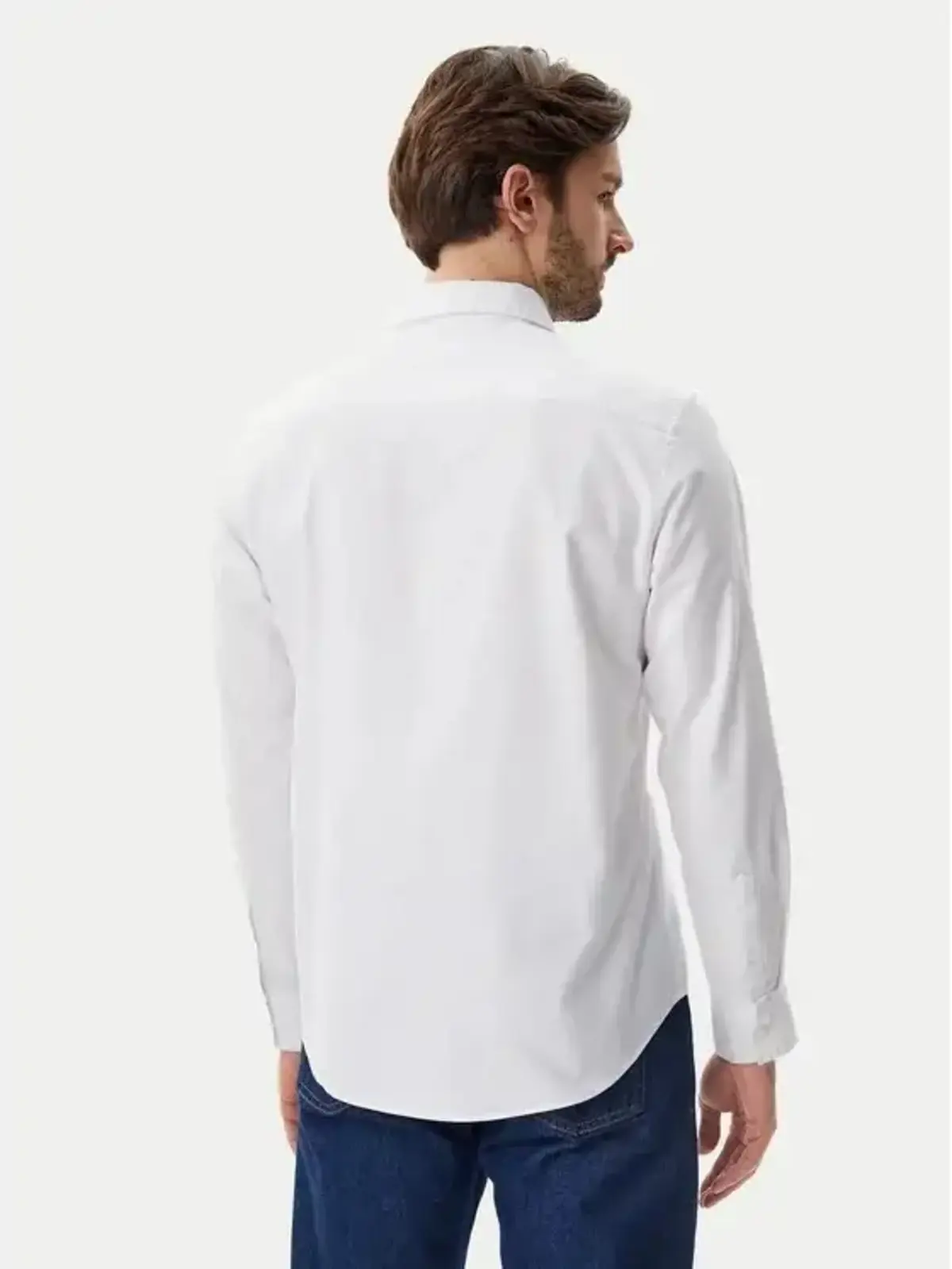 Calvin Klein LS SOLID OXFORD CLASSIC SHIRT Beyaz Erkek Tişört