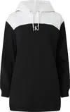 Calvin Klein COLOR BLOCK HOODIE D Kadın Siyah Elbise